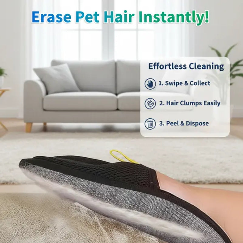 2025 New Upgraded Pet Hair Removal Gloves - Reusable Cat Hair Remover & Dog Hair Removal Mitt with Elastic Cuff & Finger Loops for Furniture, Bedding, Car (1Pcs)