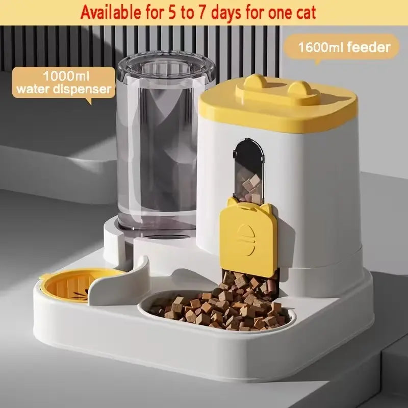 Automatic Cat Feeder & Water Dispenser 2-In-1 – Smart Portion Control Pet Feeding Station