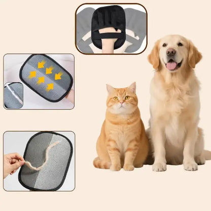 2025 New Upgraded Pet Hair Removal Gloves - Reusable Cat Hair Remover & Dog Hair Removal Mitt with Elastic Cuff & Finger Loops for Furniture, Bedding, Car (1Pcs)