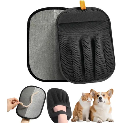 2025 New Upgraded Pet Hair Removal Gloves - Reusable Cat Hair Remover & Dog Hair Removal Mitt with Elastic Cuff & Finger Loops for Furniture, Bedding, Car (1Pcs)