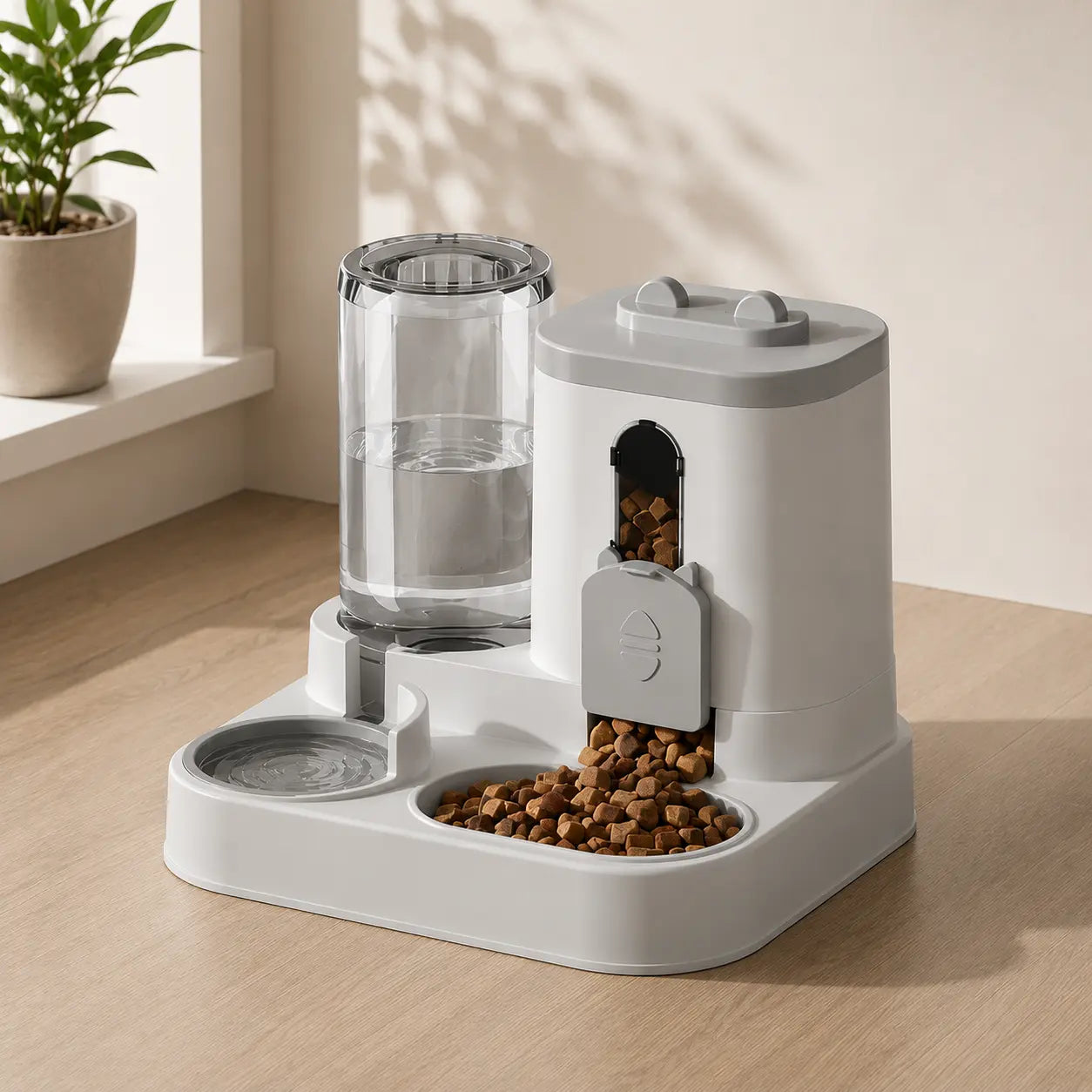 Automatic Cat Feeder & Water Dispenser 2-In-1 – Smart Portion Control Pet Feeding Station